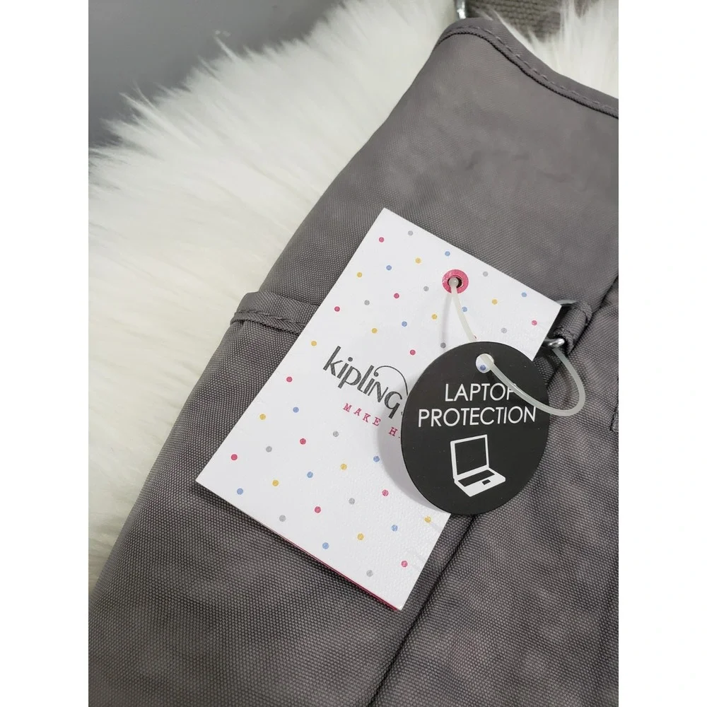 Kipling Lizabeth Laptop Tote Bag Polyamide TM5504 COOL GRAY LIGHT NWT $129